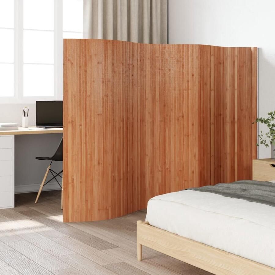 VidaXL Kamerscherm 165x400 cm Bamboe Bruin Bamboescherm Kamerscherm Wandafscheiding Privacy Screen Houten Scherm Woonaccessoires - Foto 2