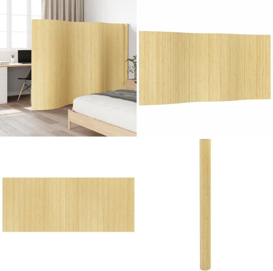 VidaXL Kamerscherm 165x400 cm bamboe lichtnaturel Kamerscherm Kamerschermen Privacy Scherm Privacyscherm