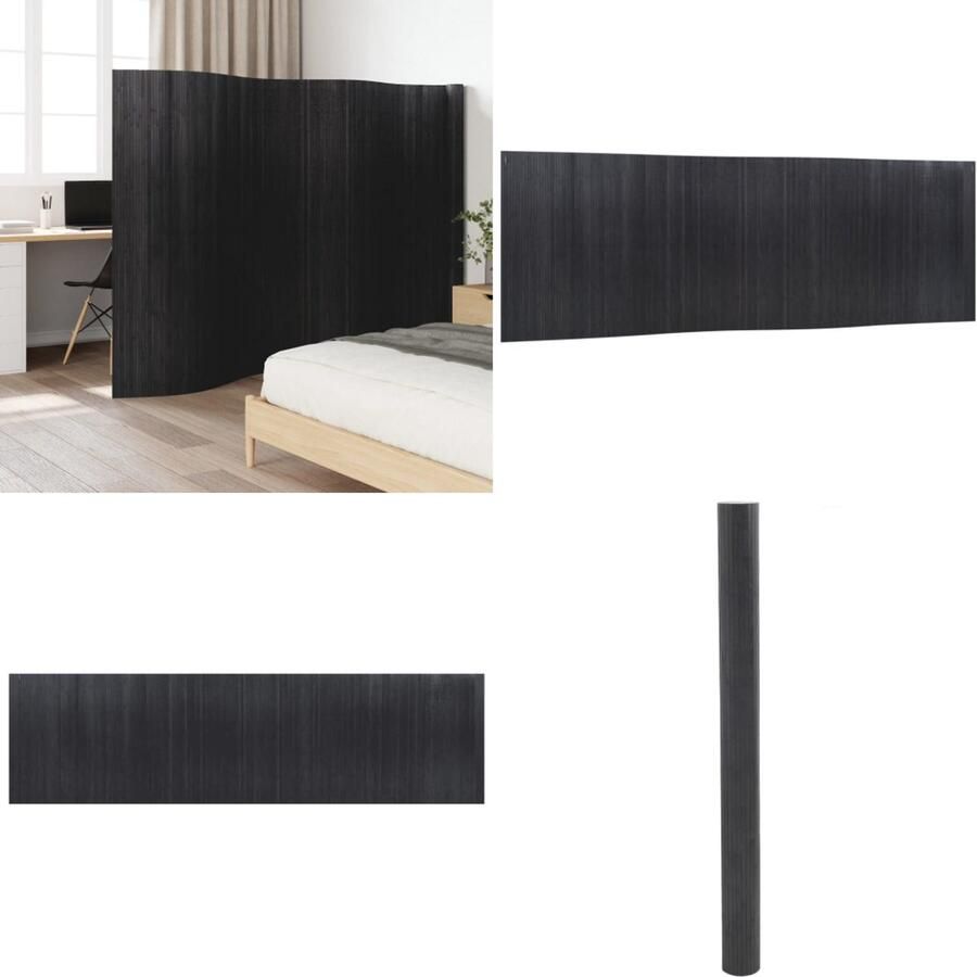 VidaXL Kamerscherm 165x600 cm bamboe grijs Kamerscherm Kamerschermen Privacy Scherm Privacyscherm