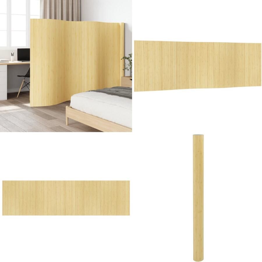 VidaXL Kamerscherm 165x600 cm bamboe lichtnaturel Kamerscherm Kamerschermen Privacy Scherm Privacyscherm