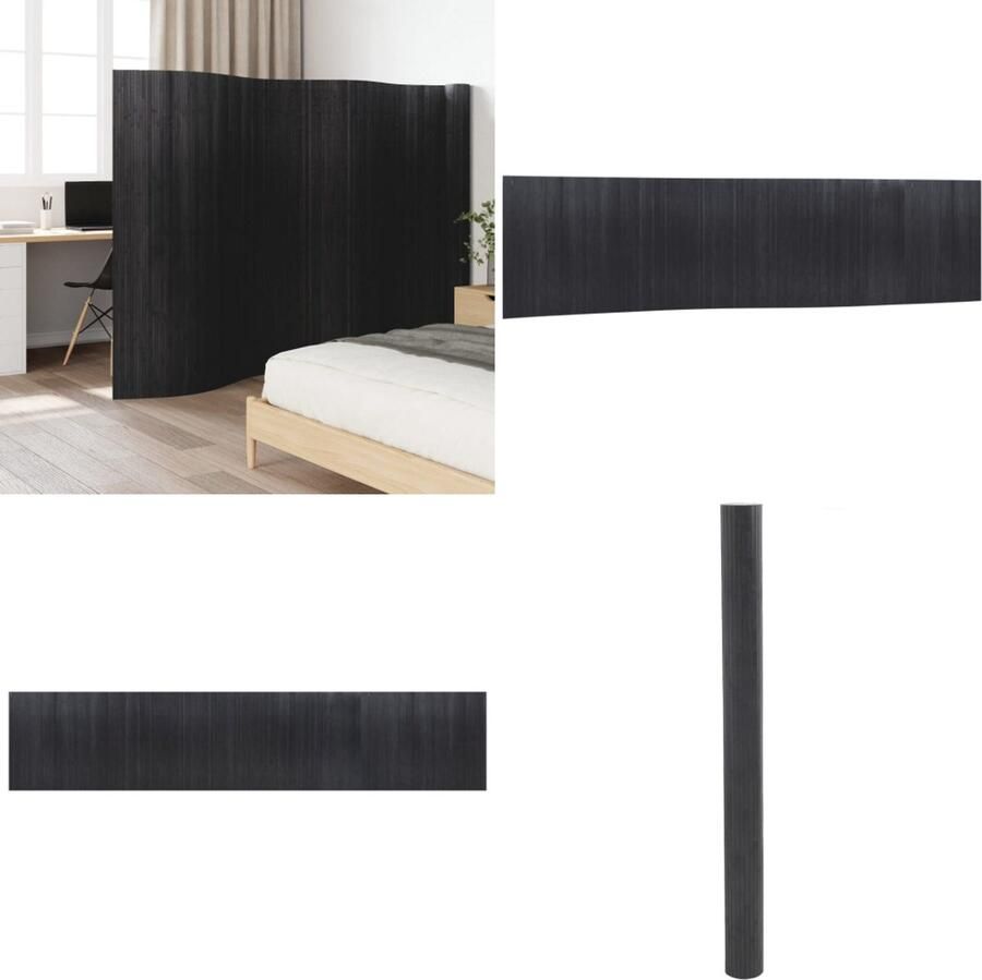 VidaXL Kamerscherm 165x800 cm bamboe grijs Kamerscherm Kamerschermen Privacy Scherm Privacyscherm
