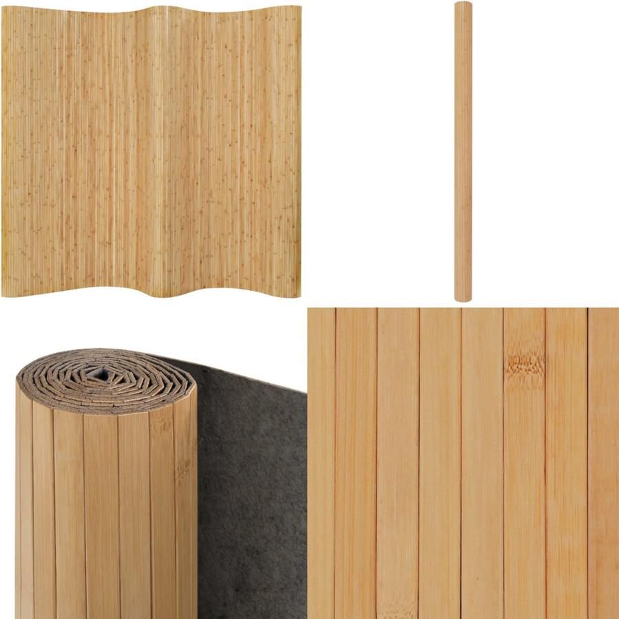 VidaXL Kamerscherm 250x165 cm bamboe natuurlijk Ruimteverdeler Ruimteverdelers Scheidingswand Scheidingswanden
