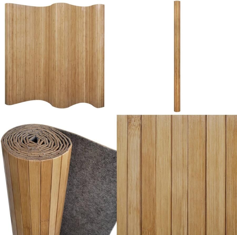 VidaXL Kamerscherm 250x165 cm bamboe natuurlijk Scheidingswand Scheidingswanden Ruimteverdeler Ruimteverdelers