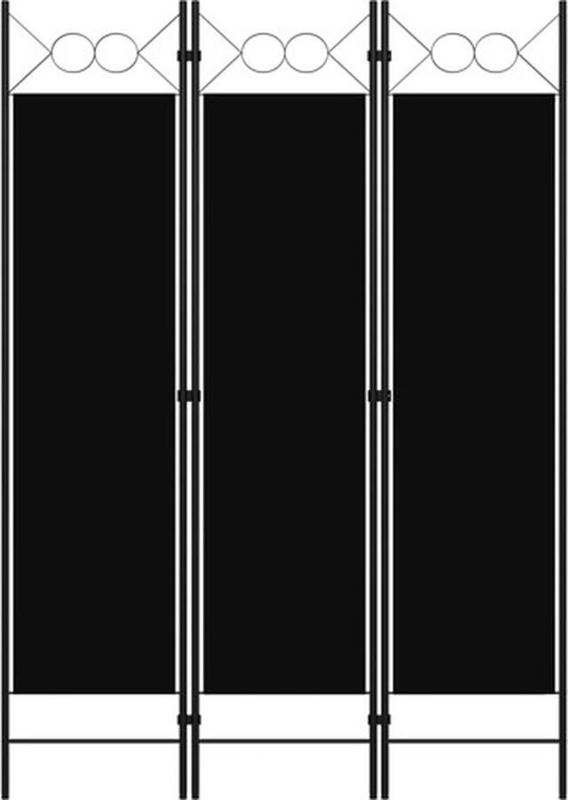 VidaXL Kamerscherm 3 Panelen 120x180 cm Zwart Kamerscherm Scheidingswand Paravent Privacy Screen Interieurdecoratie Woonaccessoires Zwarte Meubels Industrieel Design Multifunctioneel Meubel - Foto 2