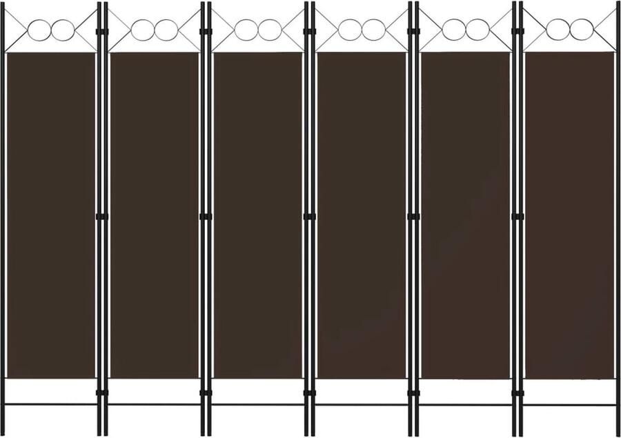 VidaXL Kamerscherm 6 panelen 240x180 cm Bruin Kamerscherm Scheidingswand Ruimtescheider Paravent Interieurdecoratie Bruine Meubels Privacy Screen Woonaccessoires Vintage Stijl Industrieel Design - Foto 2