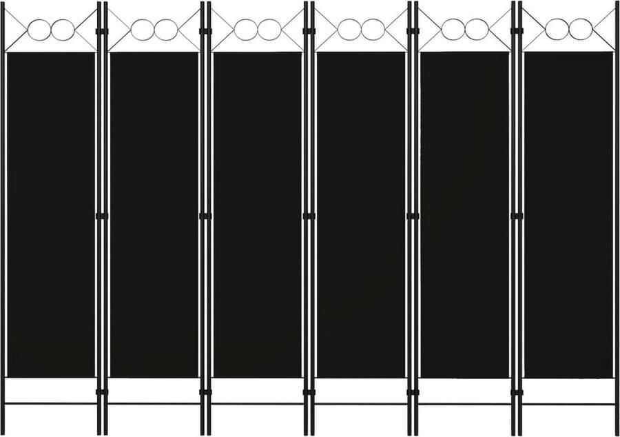 VidaXL Kamerscherm 6 panelen 240x180 cm Zwart Kamerscherm Scheidingswand Privacy Screen Interieurdecoratie Woonaccessoires Zwarte Meubels Industrieel Design Multifunctioneel Meubel - Foto 2