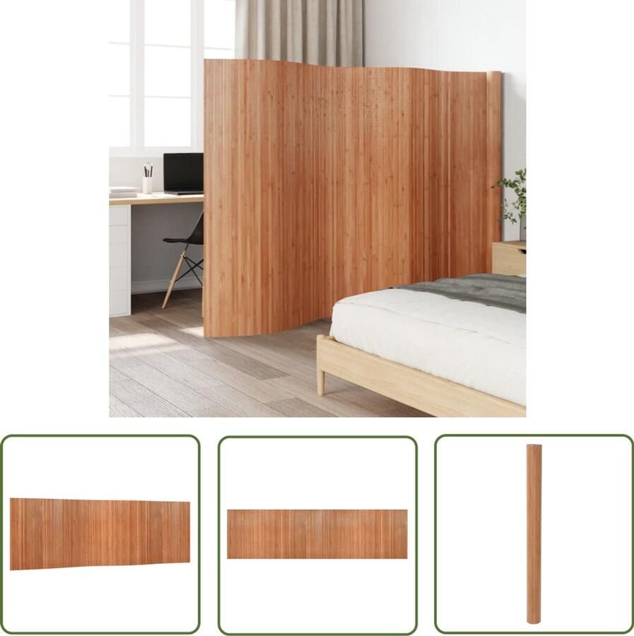 VidaXL Kamerscherm Bamboe 165x600 cm Naturel Kamerscherm Bamboe Scherm Scheidingswand Woonaccessoires Privacy Screen