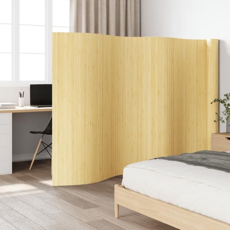 VidaXL Kamerscherm Bamboe 165x800 cm Licht Naturel Bamboescherm Kamerscherm Privacy Scherm Scheidingswand Interieurdecoratie Woonaccessoires Kamerinrichting - Foto 2