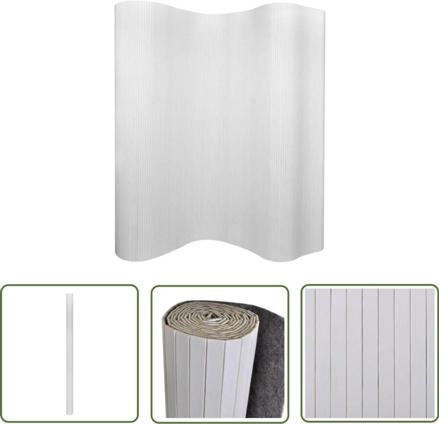 VidaXL Kamerscherm Bamboe Wit 250x165 cm Bamboescherm Kamerscherm Privacy Screen Wandafscheiding Woonaccessoires Interieurstyling Houten Schermen