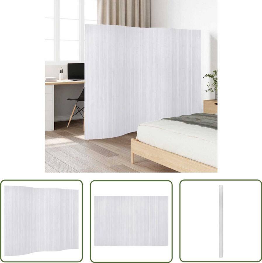 The Living Store Bamboe Scheidingswand Kamerscherm 250x165cm Wit Bamboescherm Kamerscherm Privacy Screen Wandafscheiding Woonaccessoires