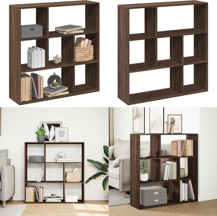 VidaXL Kamerscherm boekenkast 102x29x103 5 cm hout bruin eikenkleur Boekenkast Boekenkasten Boeken Plank Schappenkast