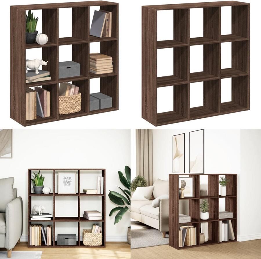 VidaXL Kamerscherm boekenkast 102x29x103 5 cm hout bruin eikenkleur Boekenkast Boekenkasten Boeken Plank Schappenkast - Foto 2