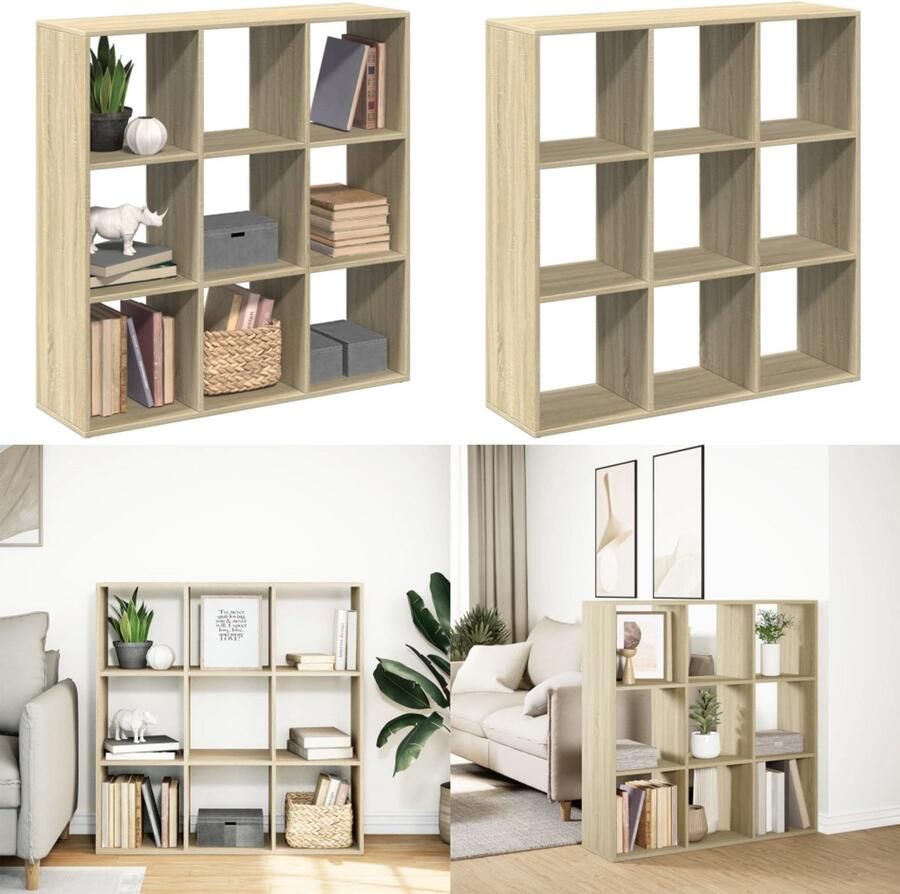 VidaXL Kamerscherm boekenkast 102x29x103 5 cm hout sonoma eikenkleur Boekenkast Boekenkasten Boeken Plank Schappenkast - Foto 2
