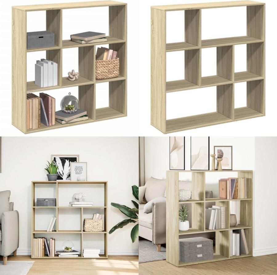 VidaXL Kamerscherm boekenkast 102x29x103 5 cm hout sonoma eikenkleur Boekenkast Boekenkasten Boeken Plank Schappenkast