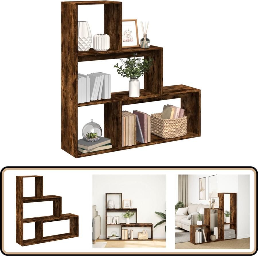 VidaXL Kamerscherm Boekenkast 123x29x123 cm Boekenkast Boekenkasten Boeken Plank Schappenkast