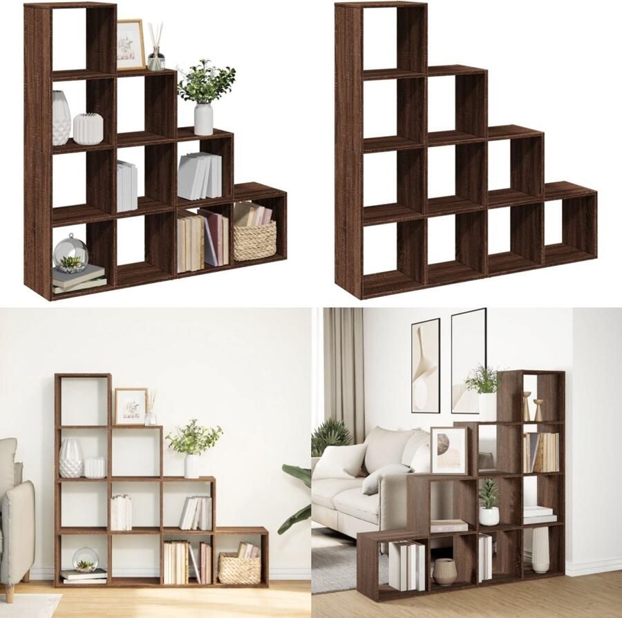 VidaXL Kamerscherm boekenkast 131 5x29x131 5 cm hout bruin eiken Boekenkast Boekenkasten Boeken Plank Schappenkast