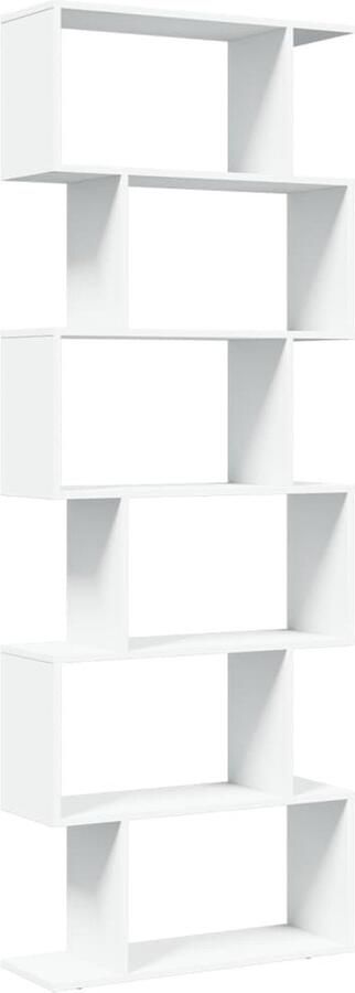 VidaXL Kamerscherm boekenkast 6-laags 70x24x193 cm bewerkt hout wit