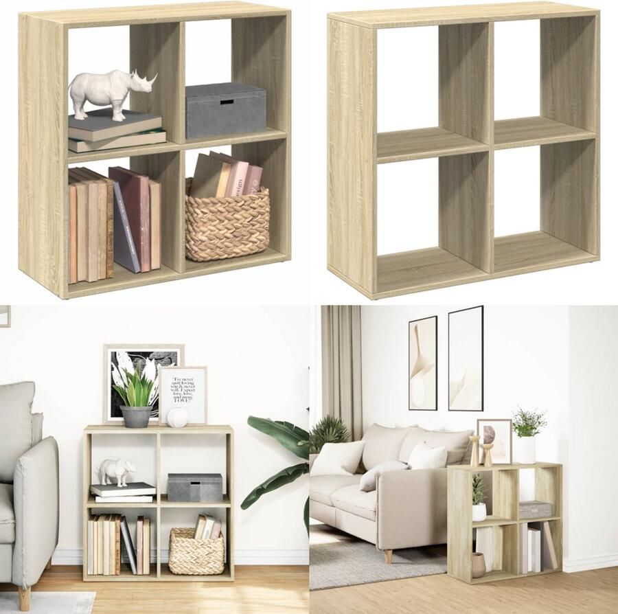 VidaXL Kamerscherm boekenkast 69 5x29x69 5 cm hout sonoma eikenkleur Boekenkast Boekenkasten Boeken Plank Schappenkast