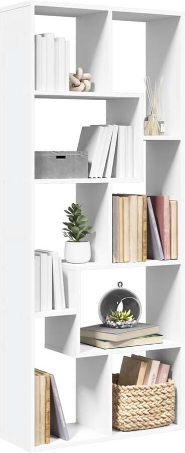 VidaXL Kamerscherm Boekenkast 8 Vakken Wit Boekenkast Boekenkasten Boeken Plank Schappenkast