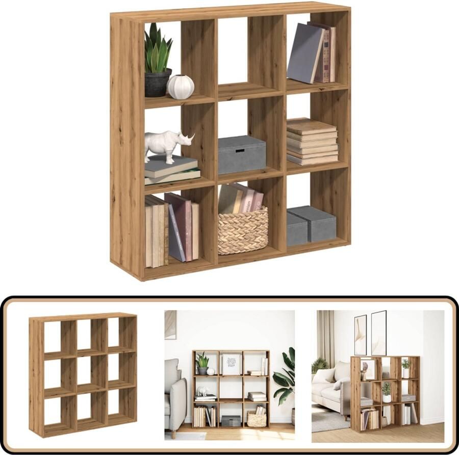 VidaXL Kamerscherm Boekenkast Artisan Eiken Hout Boekenkast Boekenkasten Boeken Plank Schappenkast