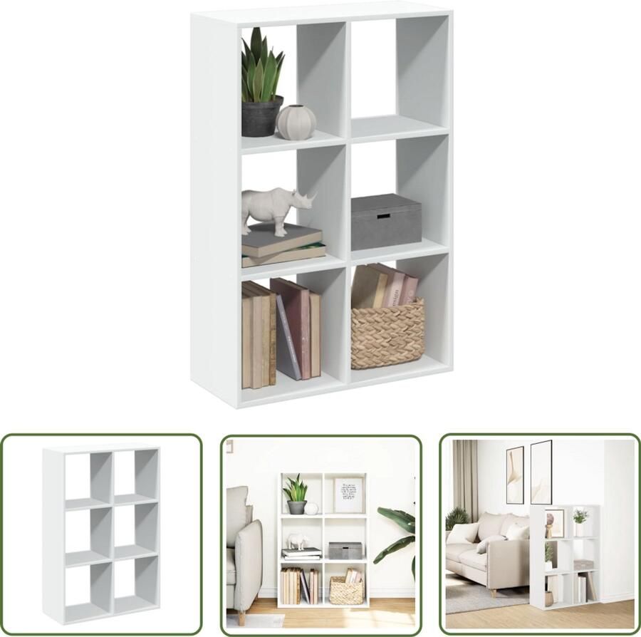 The Living Store Kamerscherm boekenkast 69 5x29x103 5 cm bewerkt hout wit Boekenkast Kamerscherm Houten Boekenkast Opbergkast Design Boekenkast