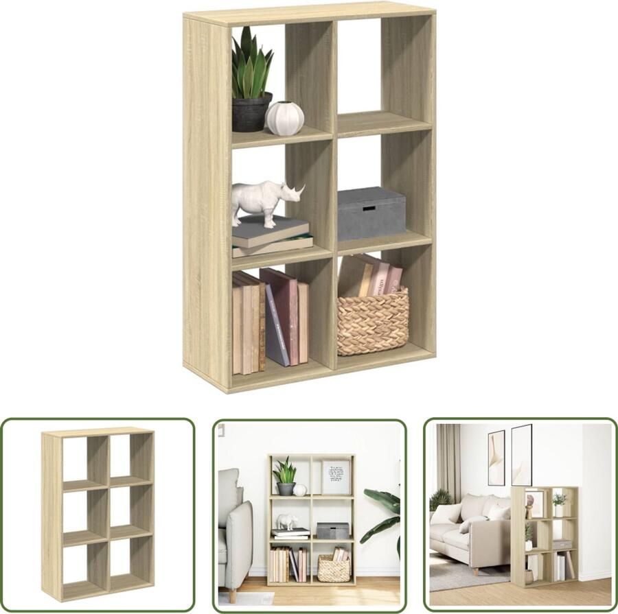 The Living Store Kamerscherm boekenkast 69 5x29x103 5 cm hout sonoma eiken Boekenkast Kamerscherm Houten Boekenkast Opbergkast Design Boekenkast