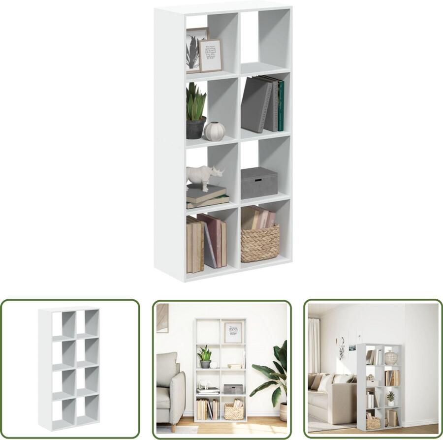 The Living Store Kamerscherm boekenkast 69 5x29x137 5 cm bewerkt hout wit Boekenkast Kamerscherm Houten Boekenkast Opbergkast Design Boekenkast