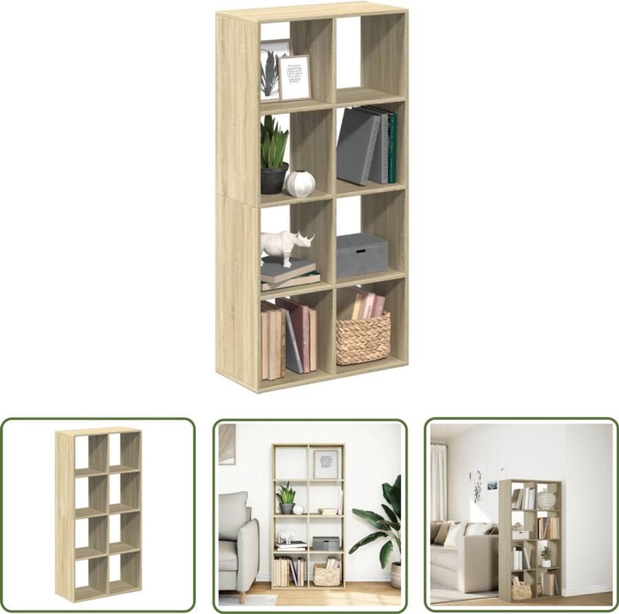 The Living Store Kamerscherm boekenkast 69 5x29x137 5 cm hout sonoma eiken Boekenkast Kamerscherm Houten Boekenkast Sonoma Eiken Opbergkast