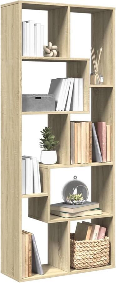 VidaXL Kamerscherm Boekenkast Sonoma Eiken 8 vakken Boekenkast Boekenkasten Boeken Plank Schappenkast