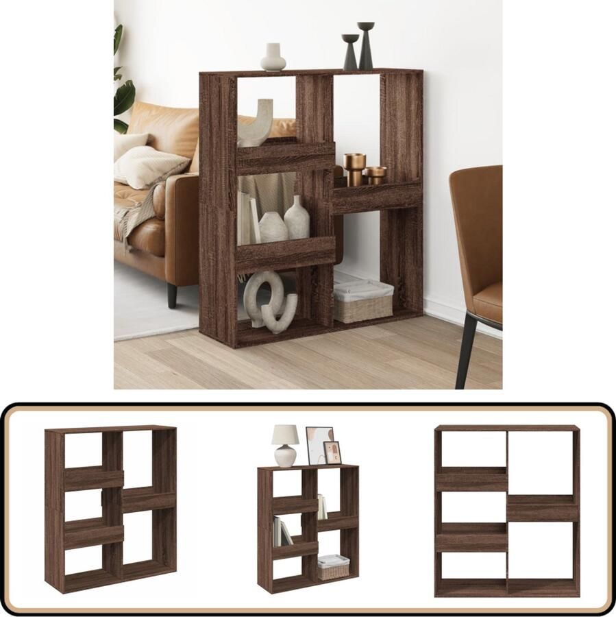 VidaXL Kamerscherm Bruineiken 100x33x115 cm Kamerscherm Kamerschermen Privacy Scherm Privacyscherm