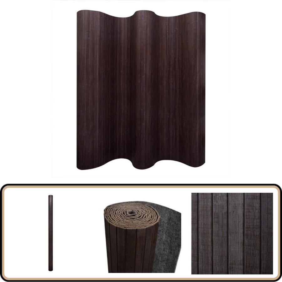 VidaXL Kamerscherm Donkerbruin Bamboe 250x165 cm Bamboescherm Scheidingswand Privacy Scherm Interieur Decoratie Woonaccessoires Kamerdivider Ruimte Verdeler Donkere Bruine Meubels Houten Wandbekleding
