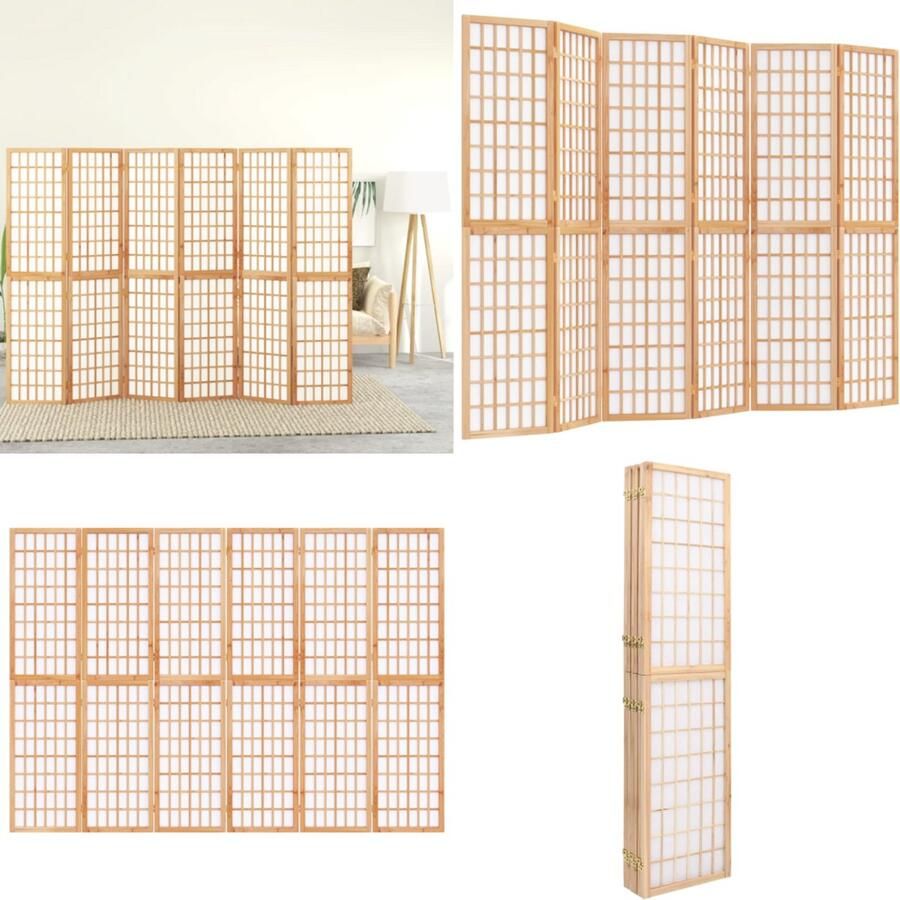 VidaXL Kamerscherm inklapbaar 6 panelen Japanse stijl 240x170 cm Kamerscherm Kamerschermen Privacyscherm Ruimteverdelingsscherm