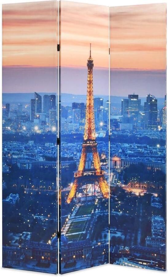 VidaXL -Kamerscherm-inklapbaar-Parijs-bij-nacht-120x170-cm - Foto 3