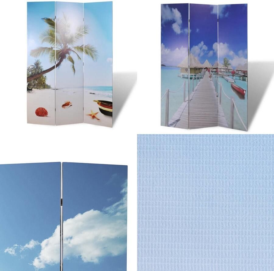 VidaXL Kamerscherm inklapbaar strand 120x170 cm Scheidingswand Scheidingswanden Ruimteverdeler Ruimteverdelers