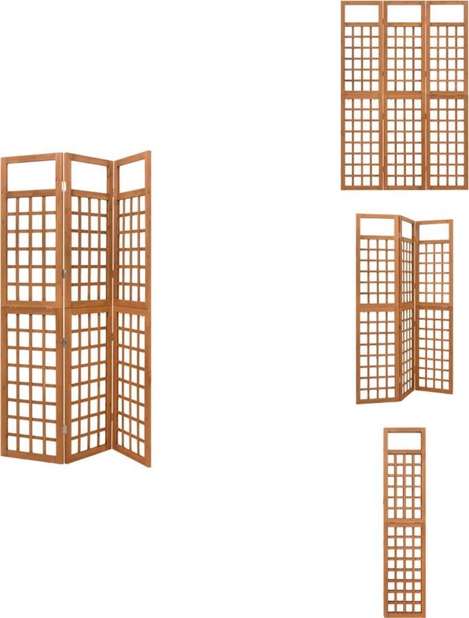 VidaXL Kamerscherm Kamerschermen Kamer Scherm Kamer Schermen Kamerscherm trellis met 3 panelen 121x180 5 cm vurenhout - Foto 2