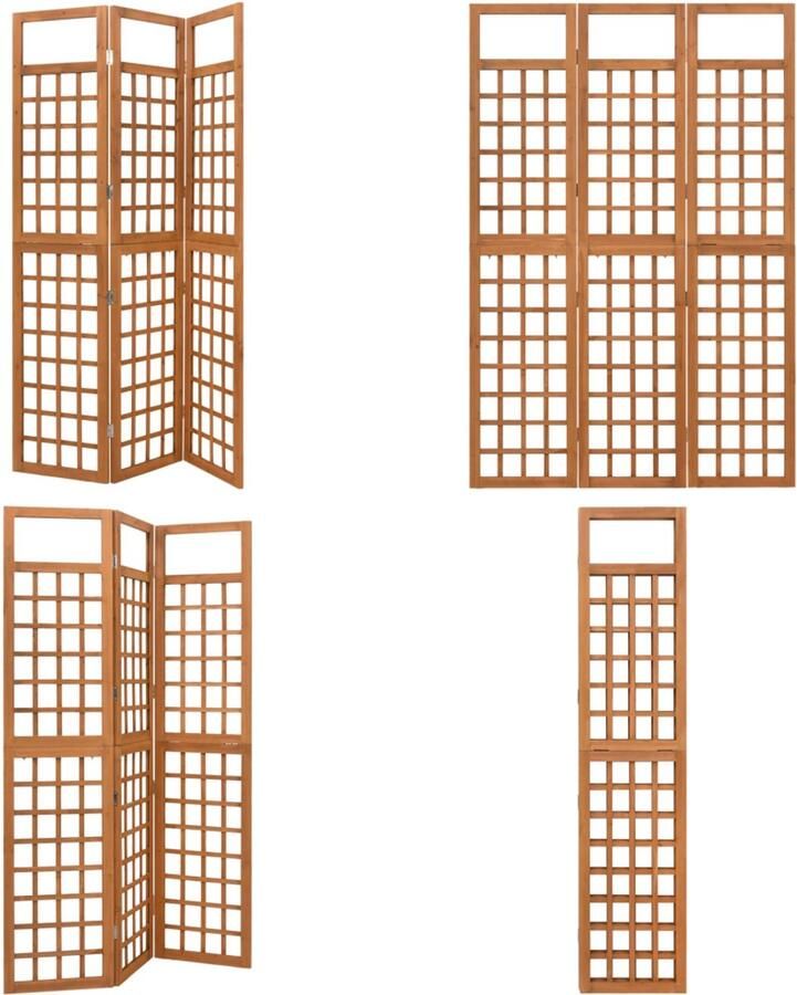 The Living Store Trellis Houten Kamerscherm en Plantondersteuning 121 x 180.5 cm Massief vurenhout Kamerscherm Plantenstuk Trellis Scheidingswand Houtsoort