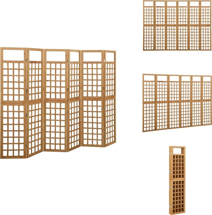 VidaXL Kamerscherm Kamerschermen Kamer Scherm Kamer Schermen Kamerscherm trellis met 6 panelen 242 5x180 cm vurenhout