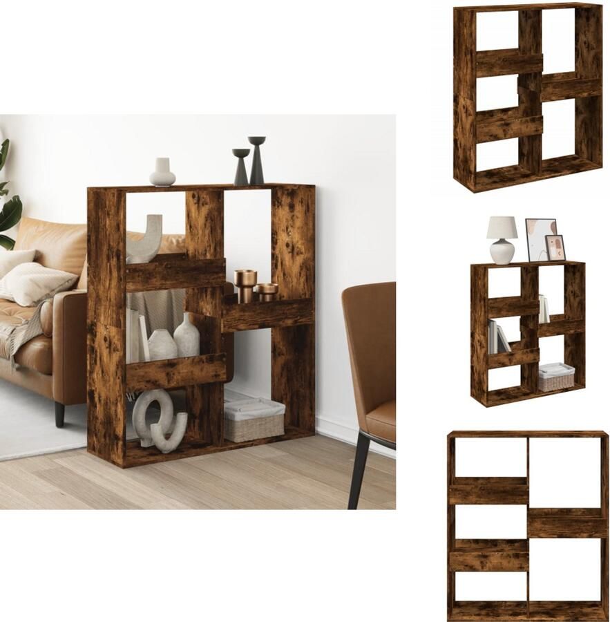 VidaXL Kamerscherm Kamerschermen Privacy Scherm Privacyscherm Kamerscherm 100x33x115 cm bewerkt hout gerookt eikenkleurig