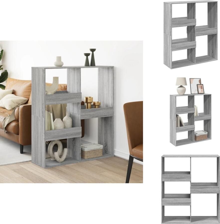 VidaXL Kamerscherm Kamerschermen Privacy Scherm Privacyscherm kamerscherm 100x33x115 cm bewerkt hout grijs sonoma eikenkleur