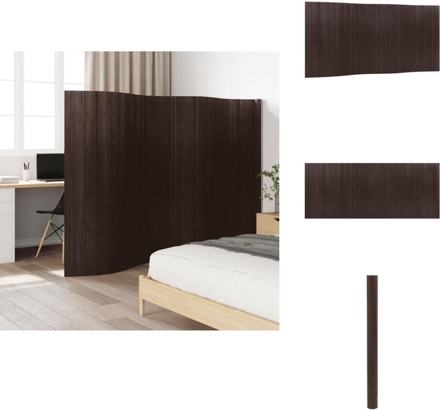 VidaXL Kamerscherm Kamerschermen Privacy Scherm Privacyscherm Kamerscherm 165x400 cm bamboe donkerbruin