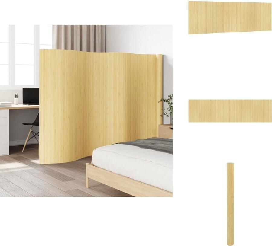 VidaXL Kamerscherm Kamerschermen Privacy Scherm Privacyscherm Kamerscherm 165x600 cm bamboe lichtnaturel