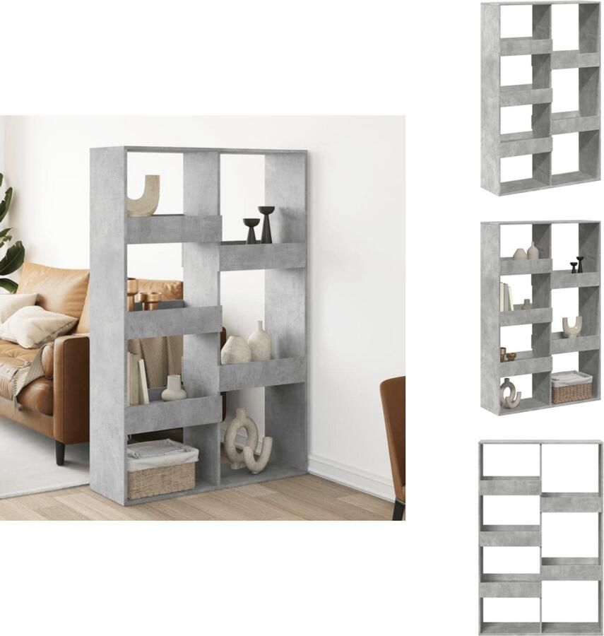 VidaXL Kamerscherm Kamerschermen Scheidingswand Kamerverdeler kamerscherm 100x33x155 5 cm bewerkt hout betongrijs