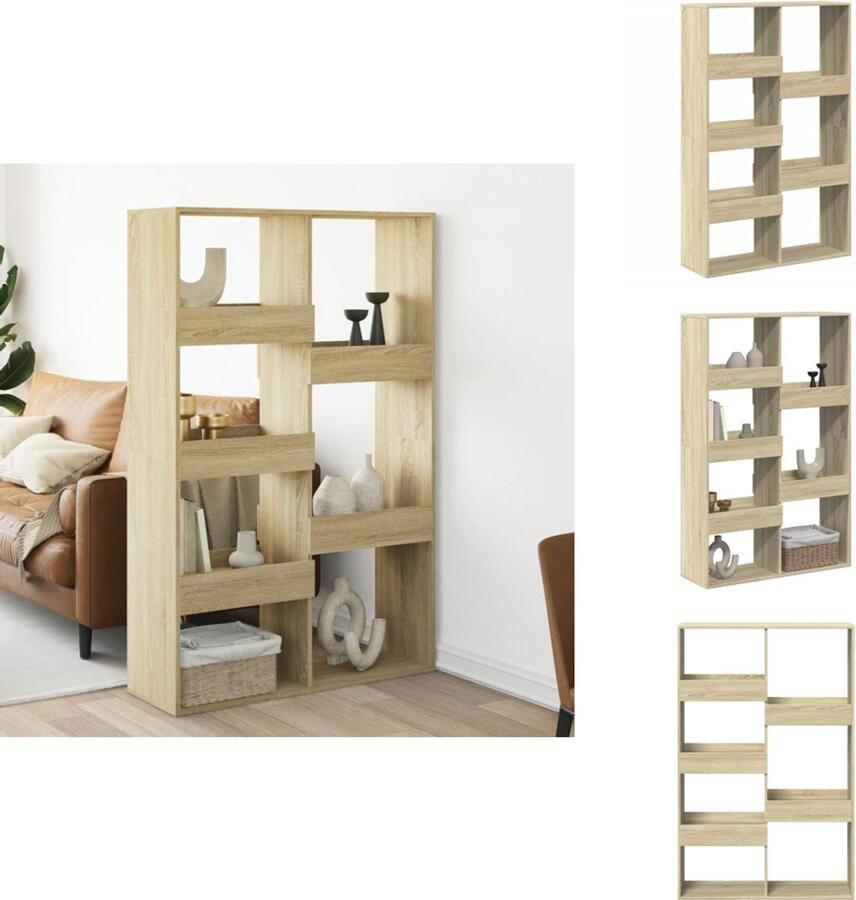 VidaXL Kamerscherm Kamerschermen Scheidingswand Kamerverdeler kamerscherm 100x33x155 5 cm bewerkt hout sonoma eikenkleurig