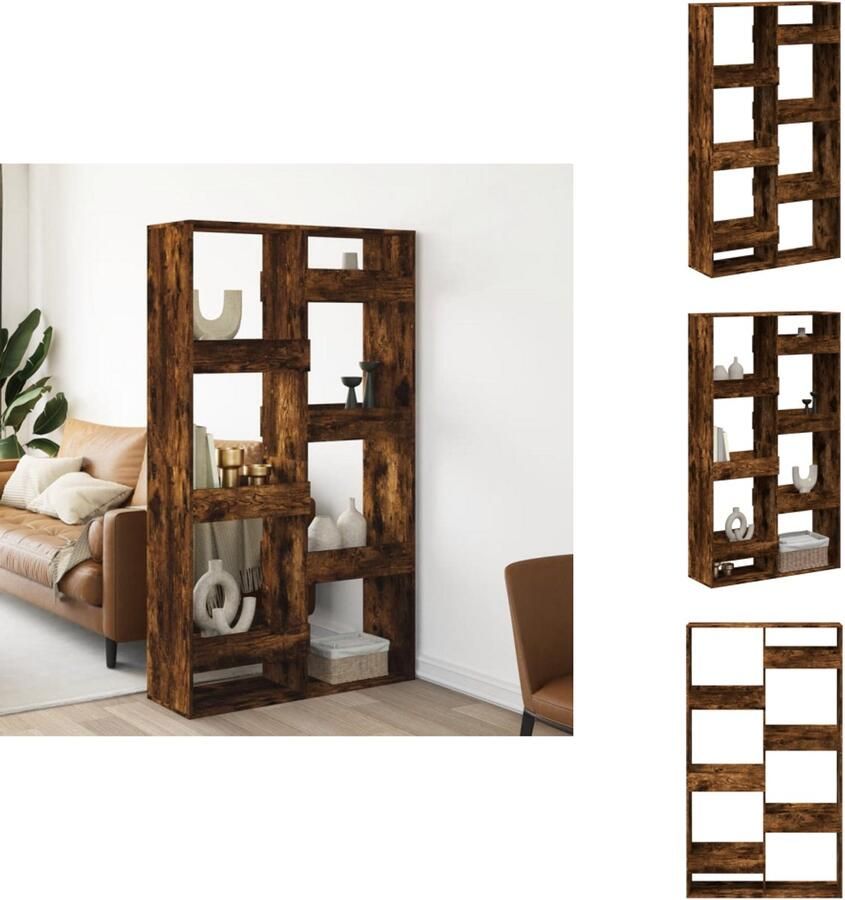 VidaXL Kamerscherm 100x33x175 cm bewerkt hout gerookt eikenkleurig