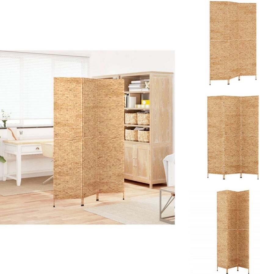 VidaXL Kamerscherm Kamerschermen Scheidingswand Kamerverdeler Kamerscherm met 3 panelen 122x180 cm waterhyacint