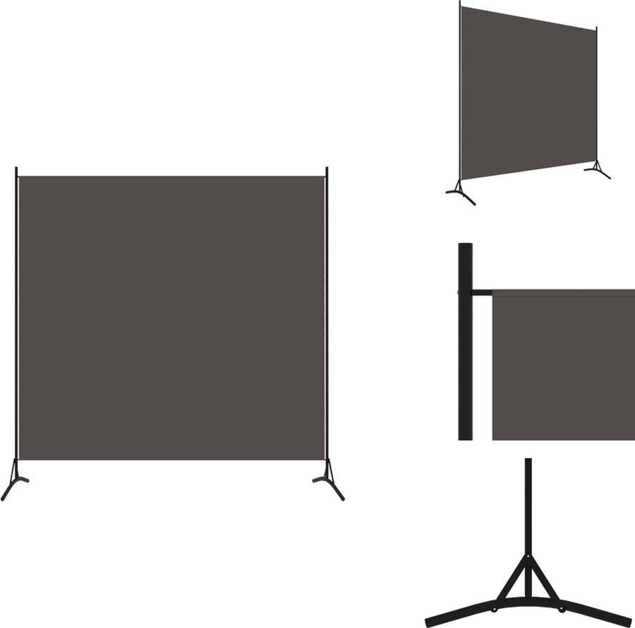 VidaXL Kamerscherm Kamerschermen Scheidingswand Ruimteverdeler Kamerscherm met 1 paneel 175x180 cm antraciet