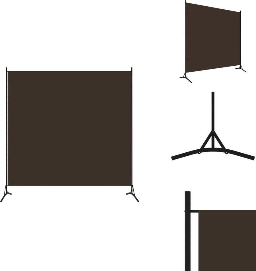 VidaXL Kamerscherm Kamerschermen Scheidingswand Ruimteverdeler Kamerscherm met 1 paneel 175x180 cm bruin