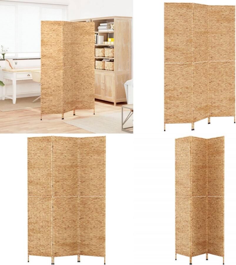 VidaXL Kamerscherm met 3 panelen 122x180 cm waterhyacint Kamerscherm Kamerschermen Scheidingswand Kamerverdeler