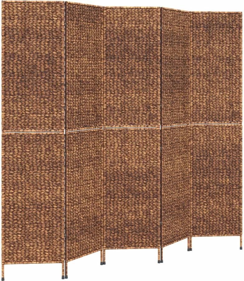 VidaXL -Kamerscherm-met-5-panelen-205x180-cm-waterhyacint-bruin