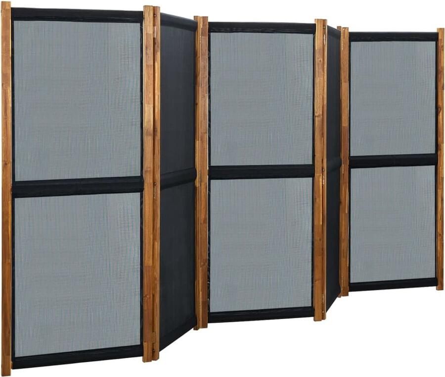 VidaXL Kamerscherm met 5 panelen 350x170 cm zwart